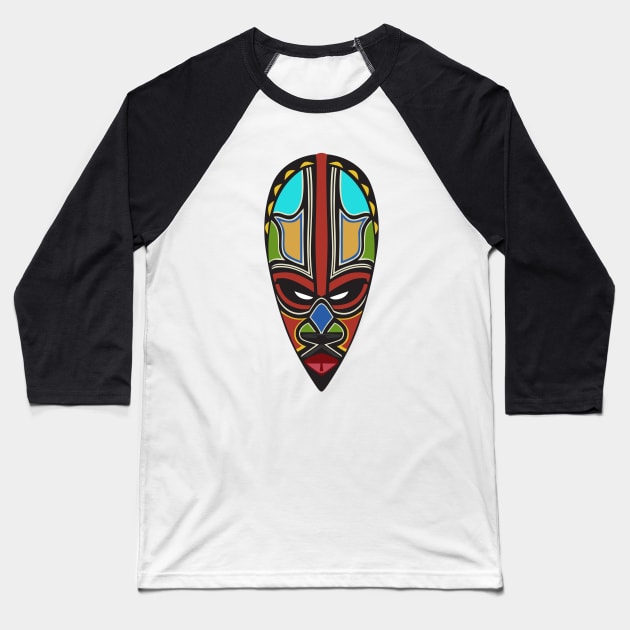 African Tribal Mask Baseball T-Shirt by atomstartup